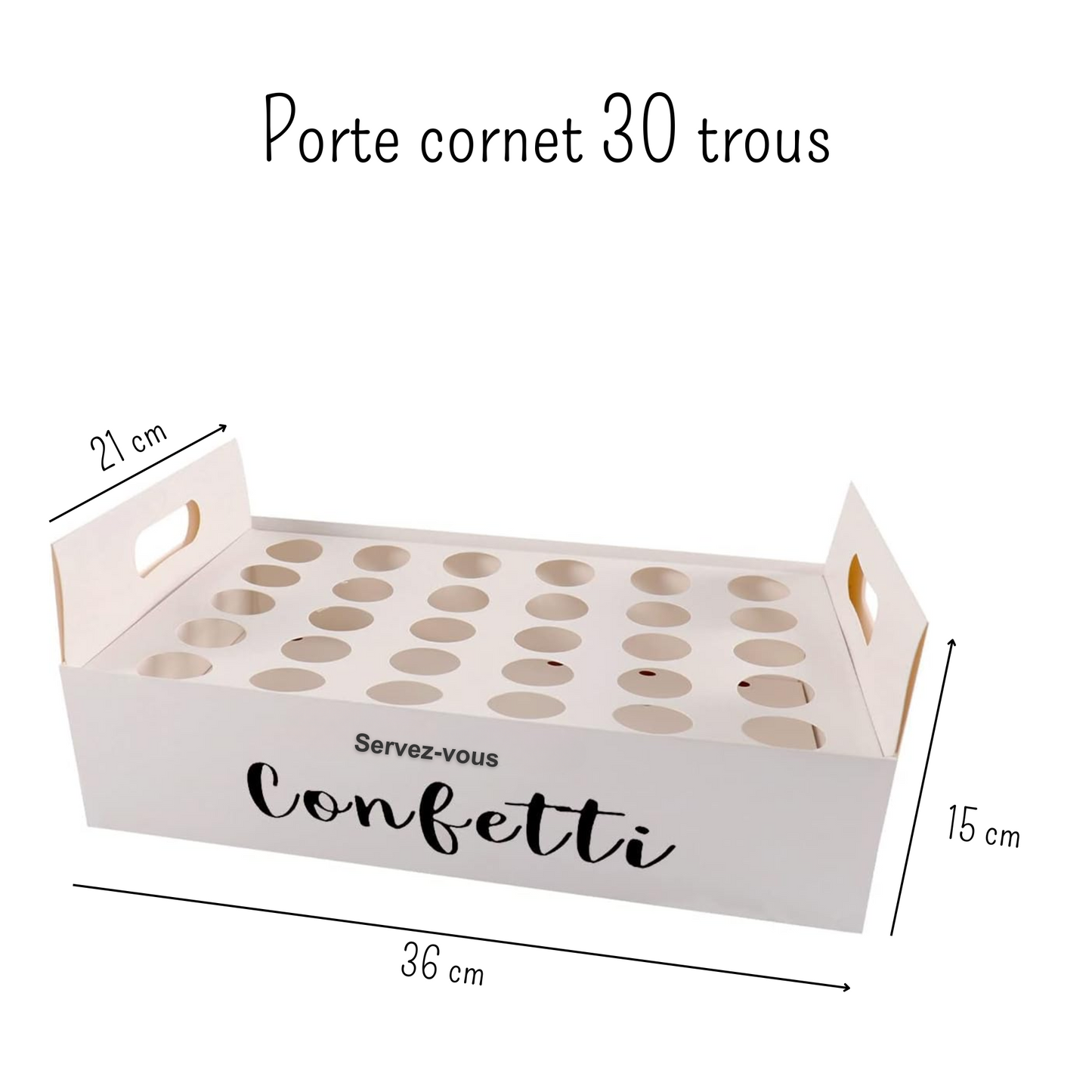 Porte cornet à confettis - Présentoir plateau de confettis de mariage