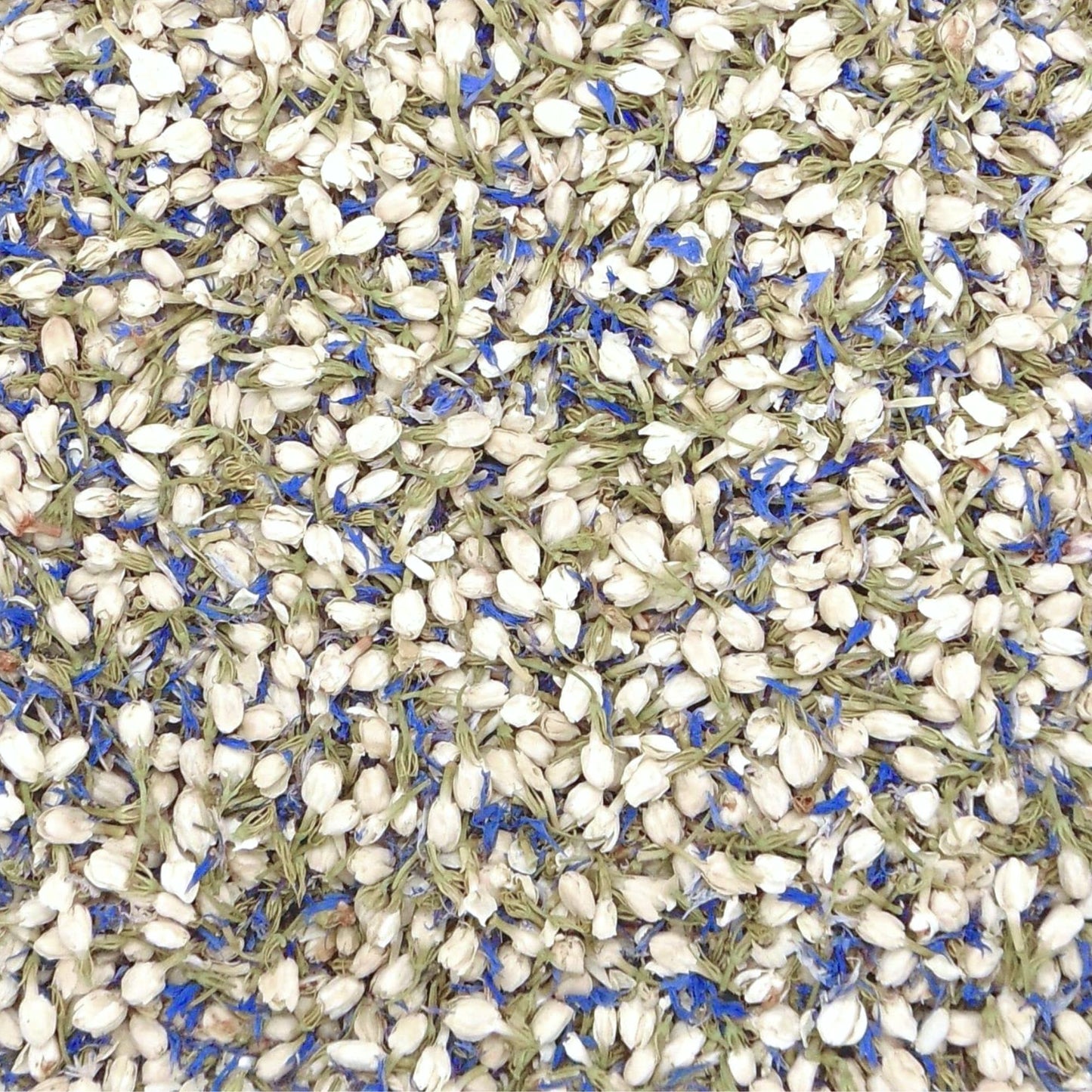 confettis de mariage blanc bleu jasmin bleuet