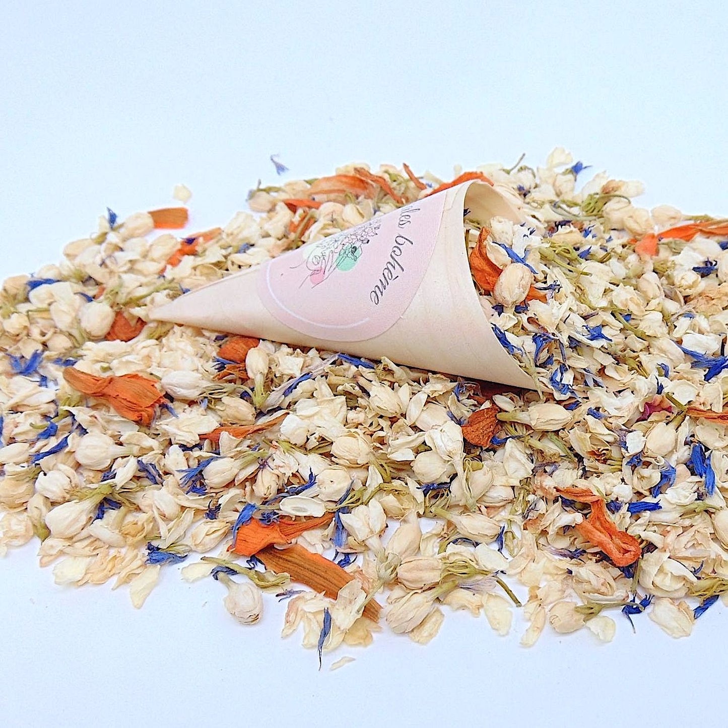 Cornets Confettis Mariage avec Fleurs séchées