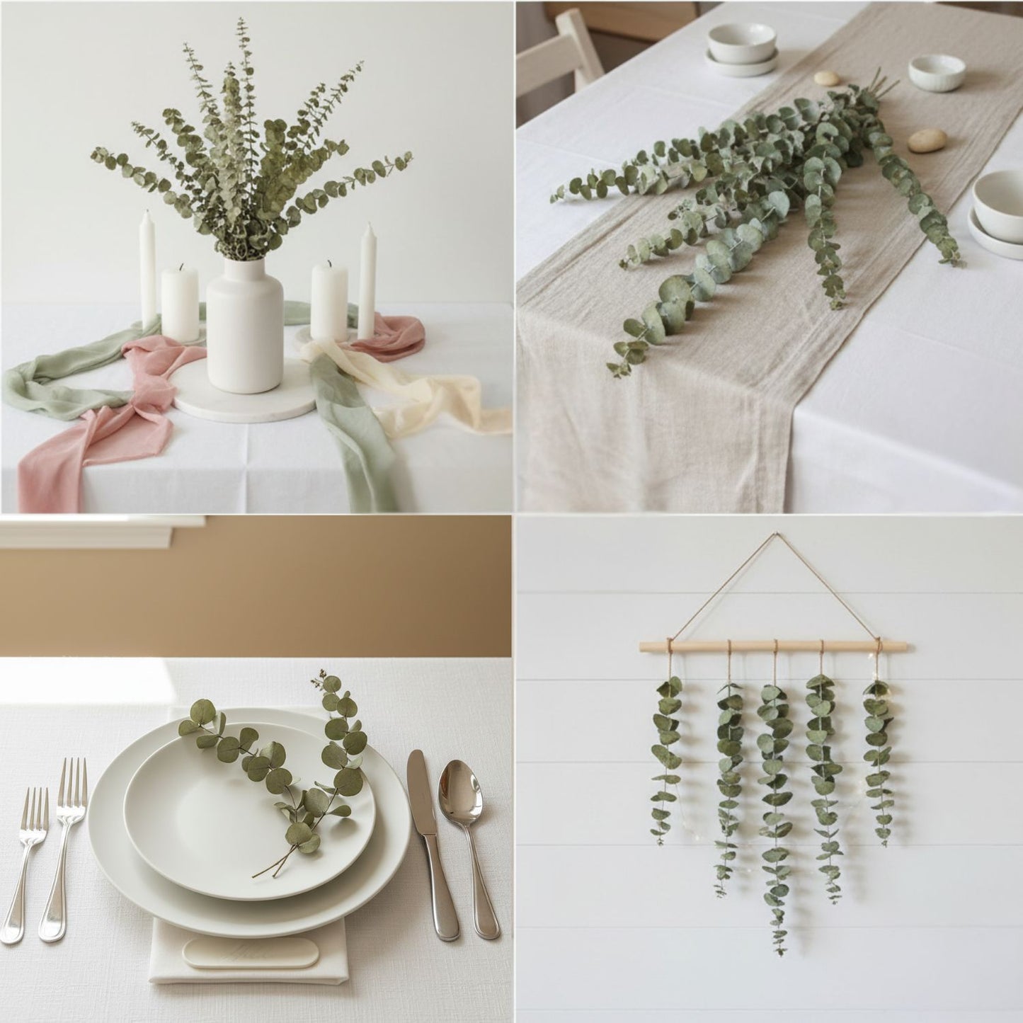 Bouquet Eucalyptus séché naturel Vert sauge