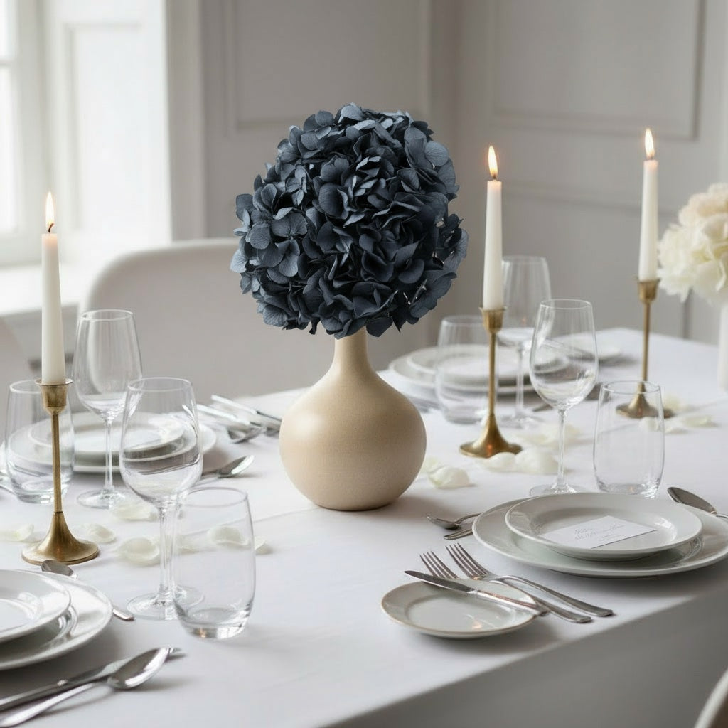 Hortensia Stabilisé séché Gris Anthracite