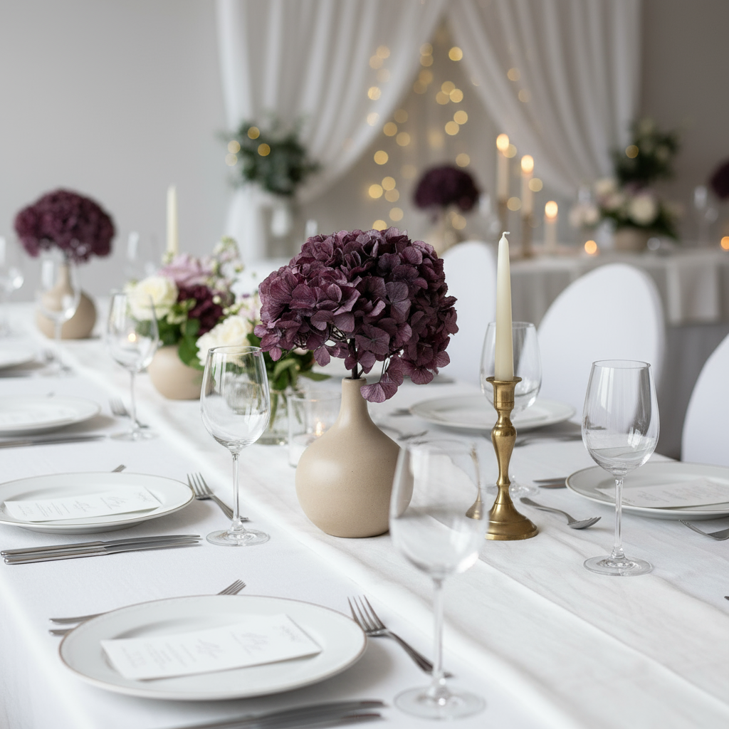 Hortensia Stabilisé Violet Prune - Fleurs éternelle