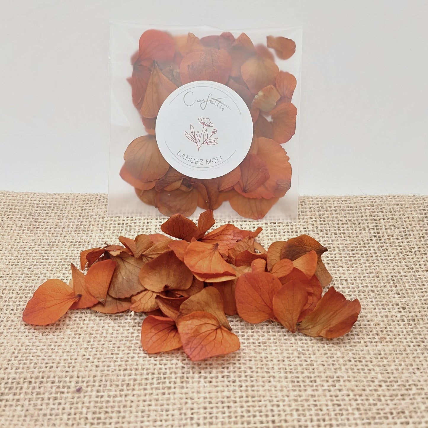 Sachet Pétales d'hortensia séché - Confettis de Mariage