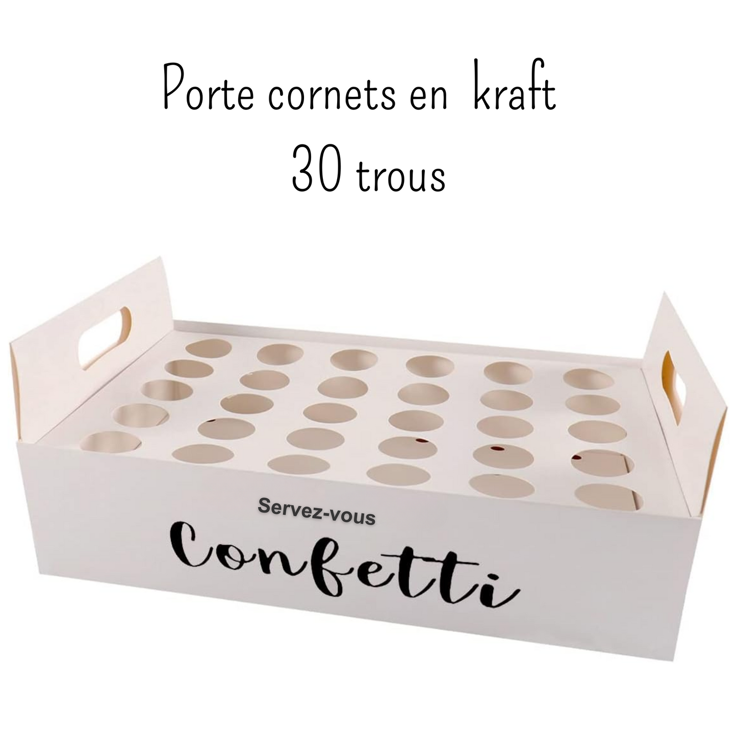 Porte cornet à confettis - Présentoir plateau de confettis de mariage