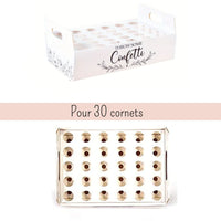 Porte cornet à confettis - Présentoir plateau de confettis de mariage