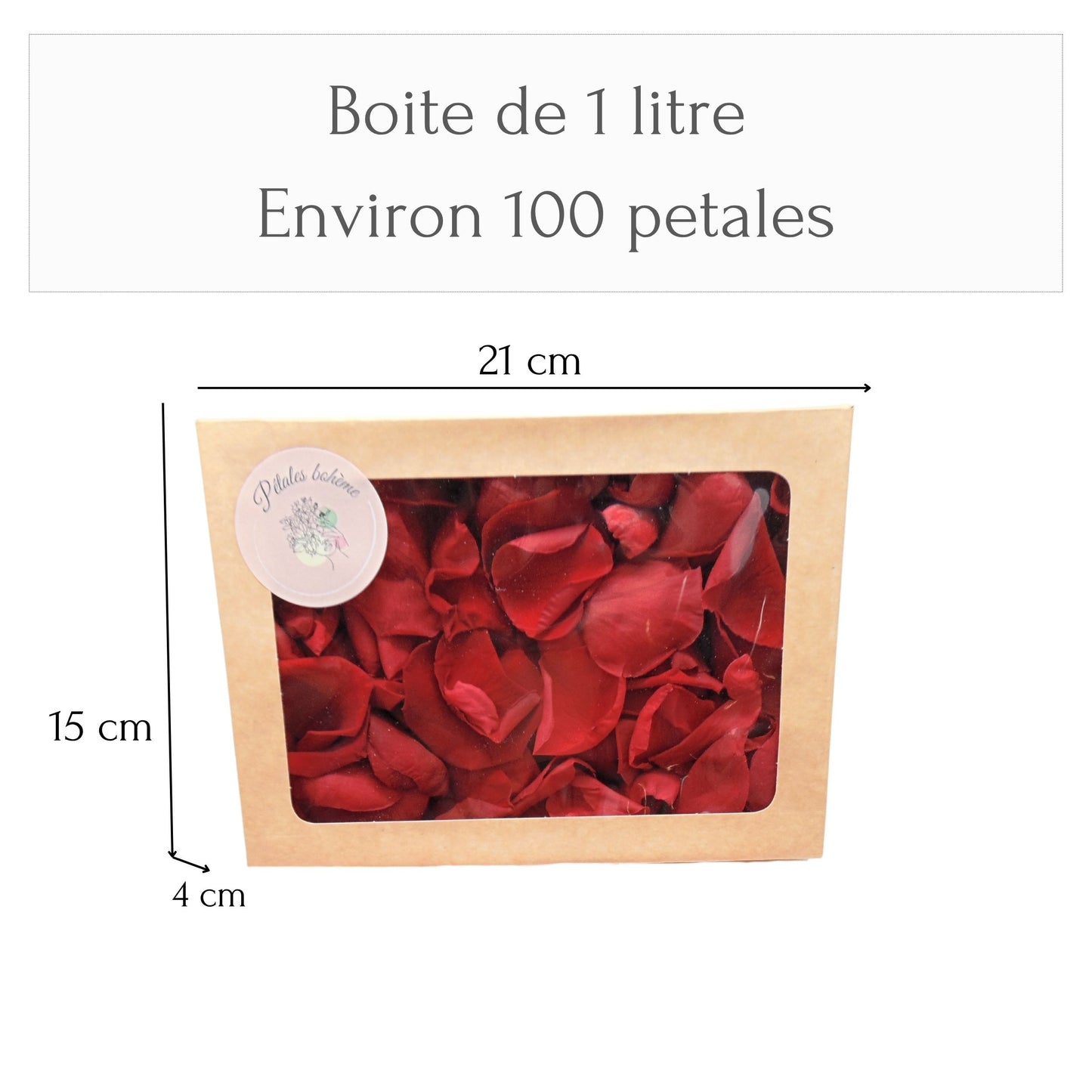 Rouge eternelle - Pétales de rose rouge stabilisée
