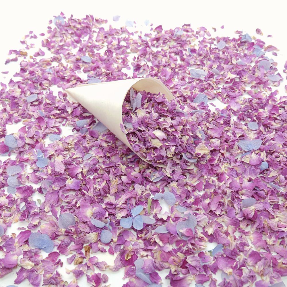 Cornets Confettis Mariage avec Fleurs séchées