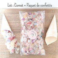 Pétales d'hortensia avec Cornet - Confettis de Mariage