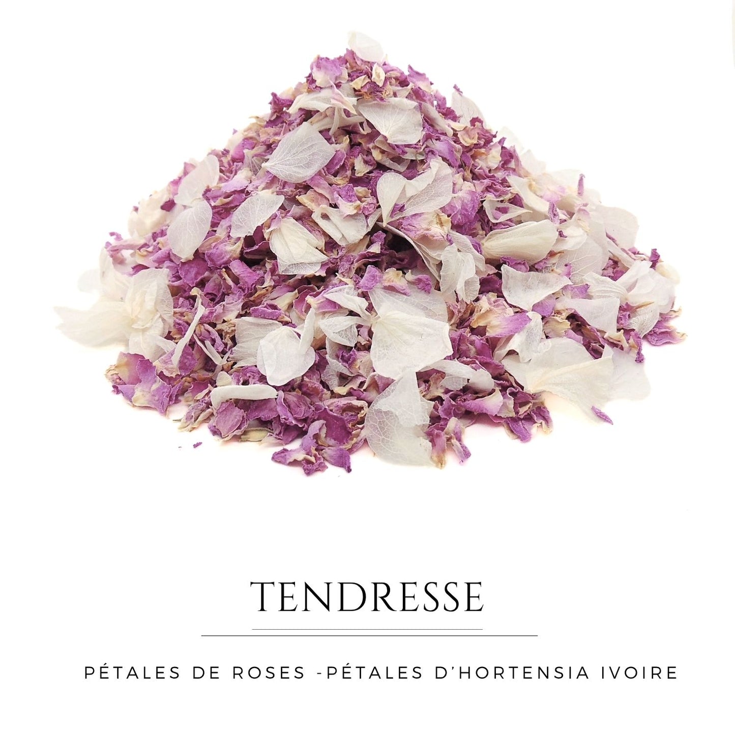 Tendresse - Confettis de Fleurs Séchées Mariage rose et blanc