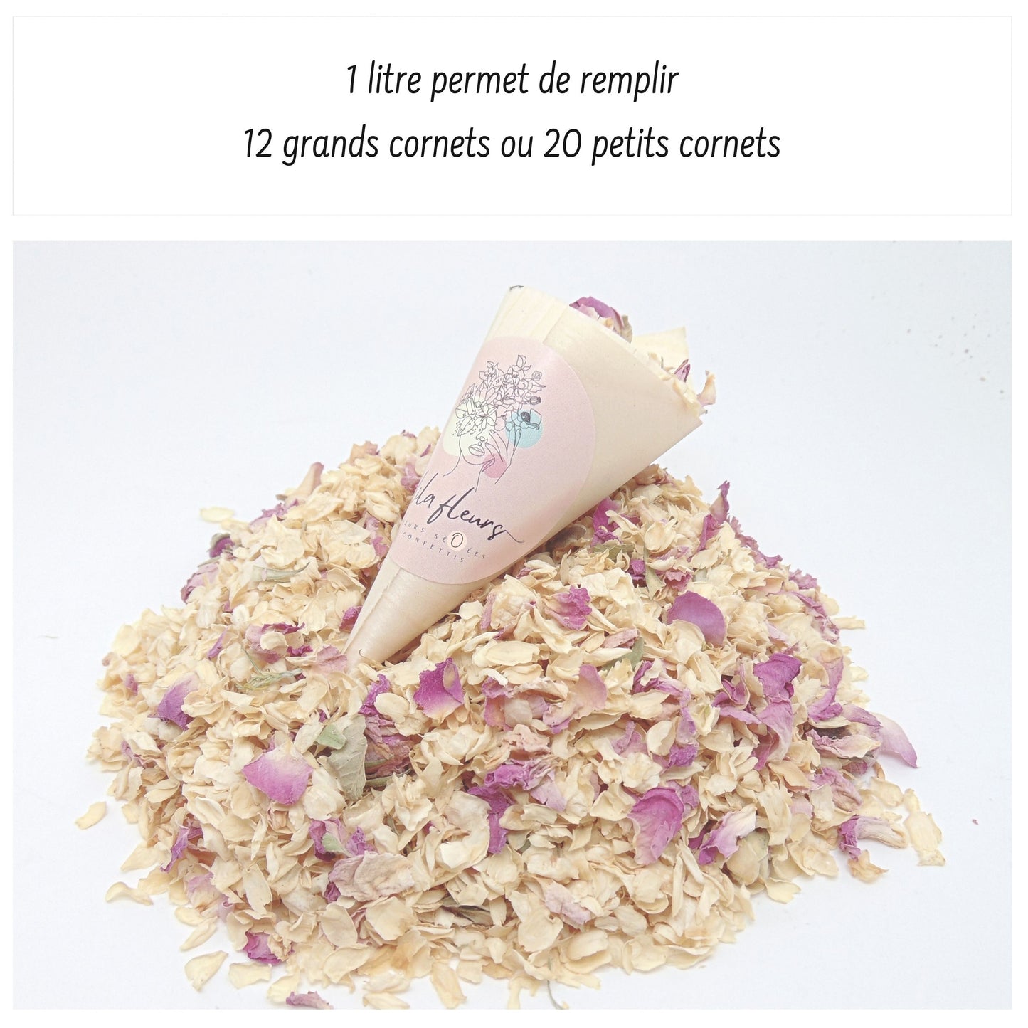 Vanille Fraise - Confettis Fleurs Séchées Mariage