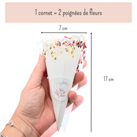 Cornets Confettis Fleurs séchées Mariage