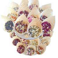 Cornets Confettis Mariage avec Fleurs séchées