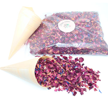 Boîte De Cône De Confettis De Mariage En Dentelle Rose Personnalisée 25