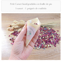 Petits Cornets Confettis Mariage avec Fleurs séchées