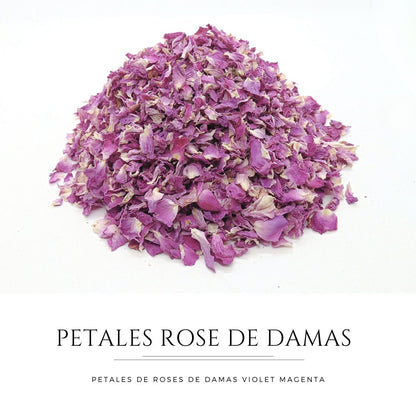 Pureté Rose Damas - Pétales de roses violet magenta