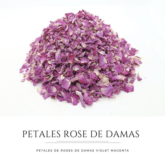 Pureté Rose Damas - Pétales de roses violet magenta