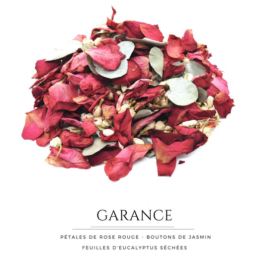 Garance - Pétales de roses rouge Jasmin Eucalyptus