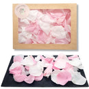 Girly - Pétales de rose éternelle blanche et rose