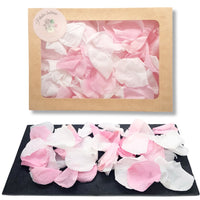 Girly - Pétales de rose éternelle blanche et rose
