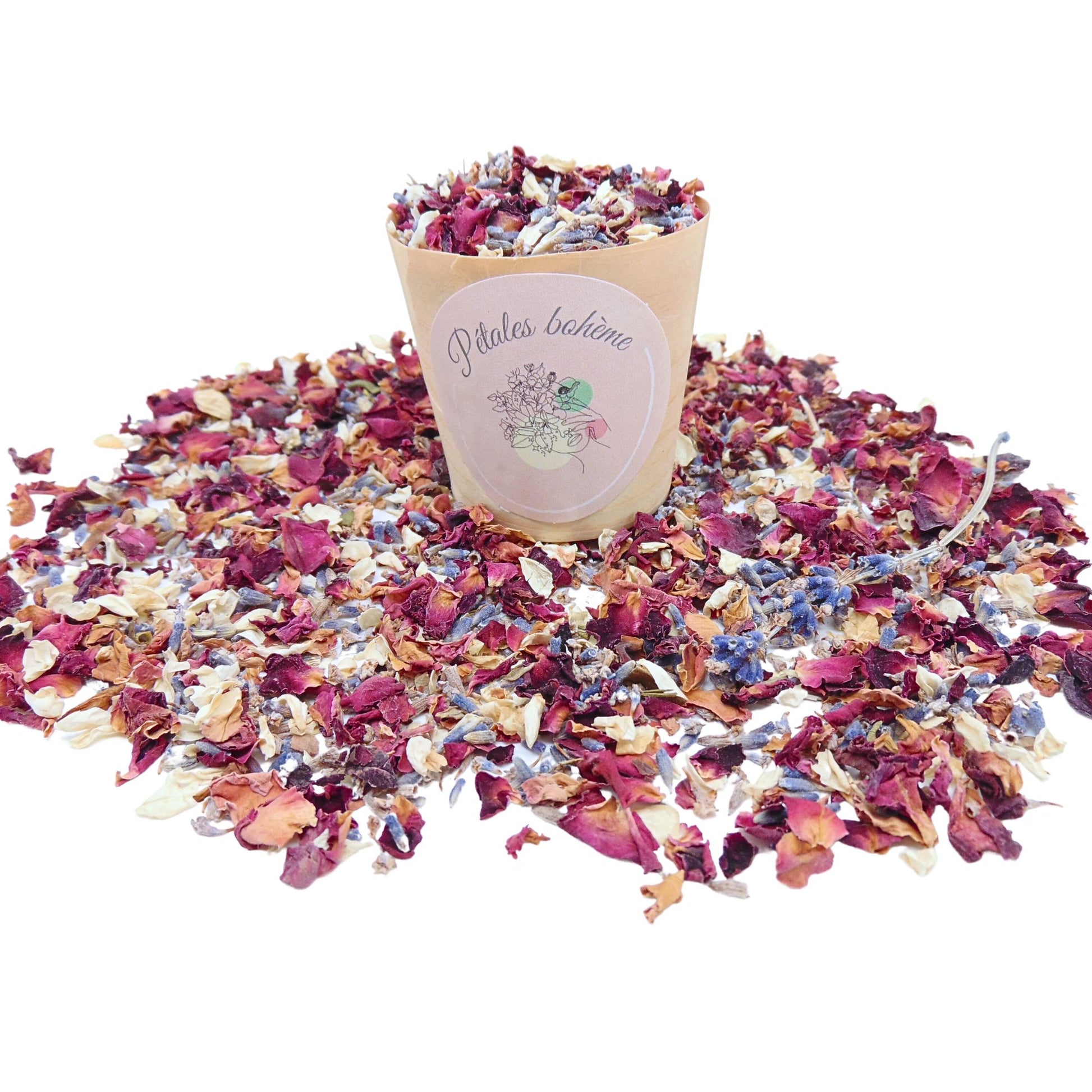 pot confettis de mariage rose lavande jasmin