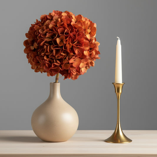 Hortensia Stabilisé Orange Automne- Fleurs éternelle