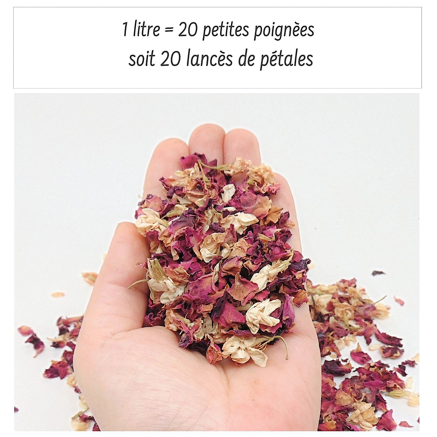 confettis de fleurs séchées mariage pétales de rose rouge