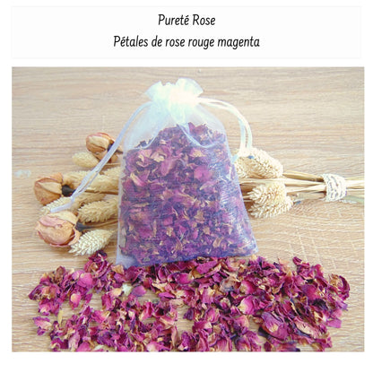 Sachet Organza avec Confettis Mariage Fleurs séchées