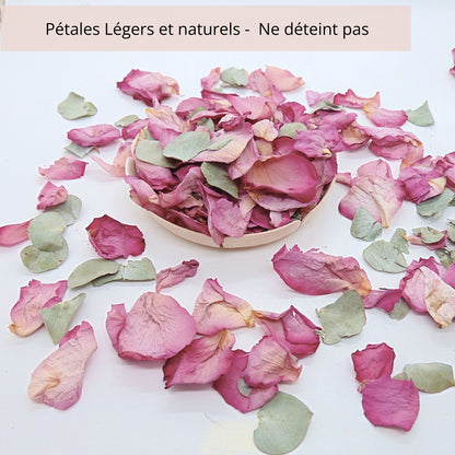 Rose Eucalyptus - Pétales de roses mauve Eucalyptus