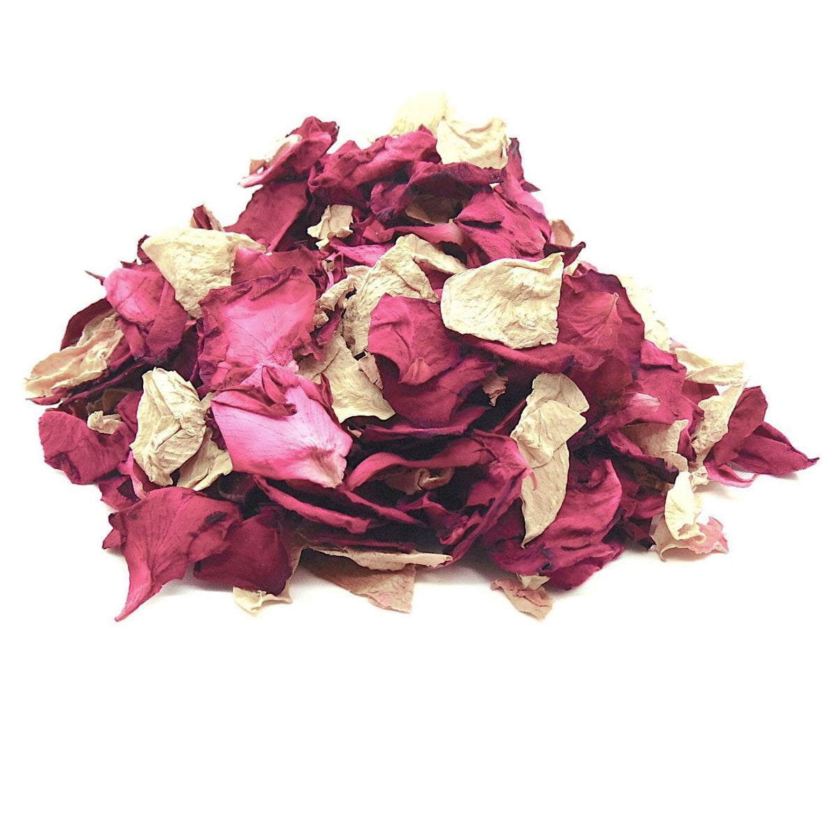 Amour - Pétales de roses rouge cerise et beige