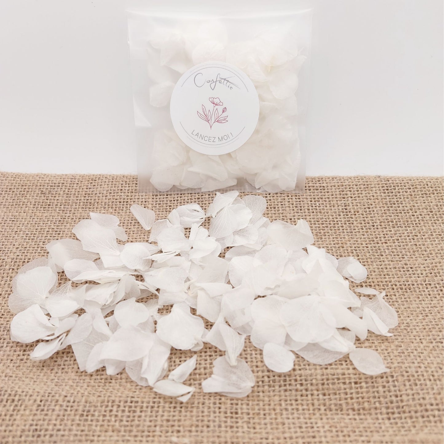 Sachet Pétales d'hortensia séché - Confettis de Mariage