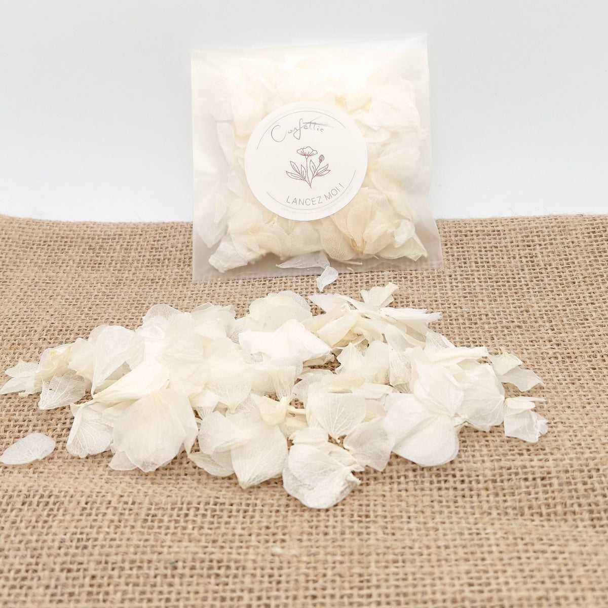 Sachet Pétales d'hortensia séché - Confettis de Mariage