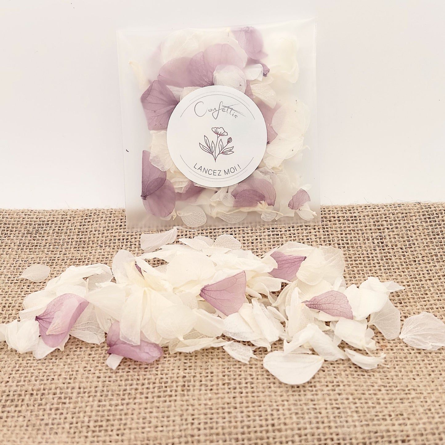 Sachet Pétales d'hortensia séché - Confettis de Mariage