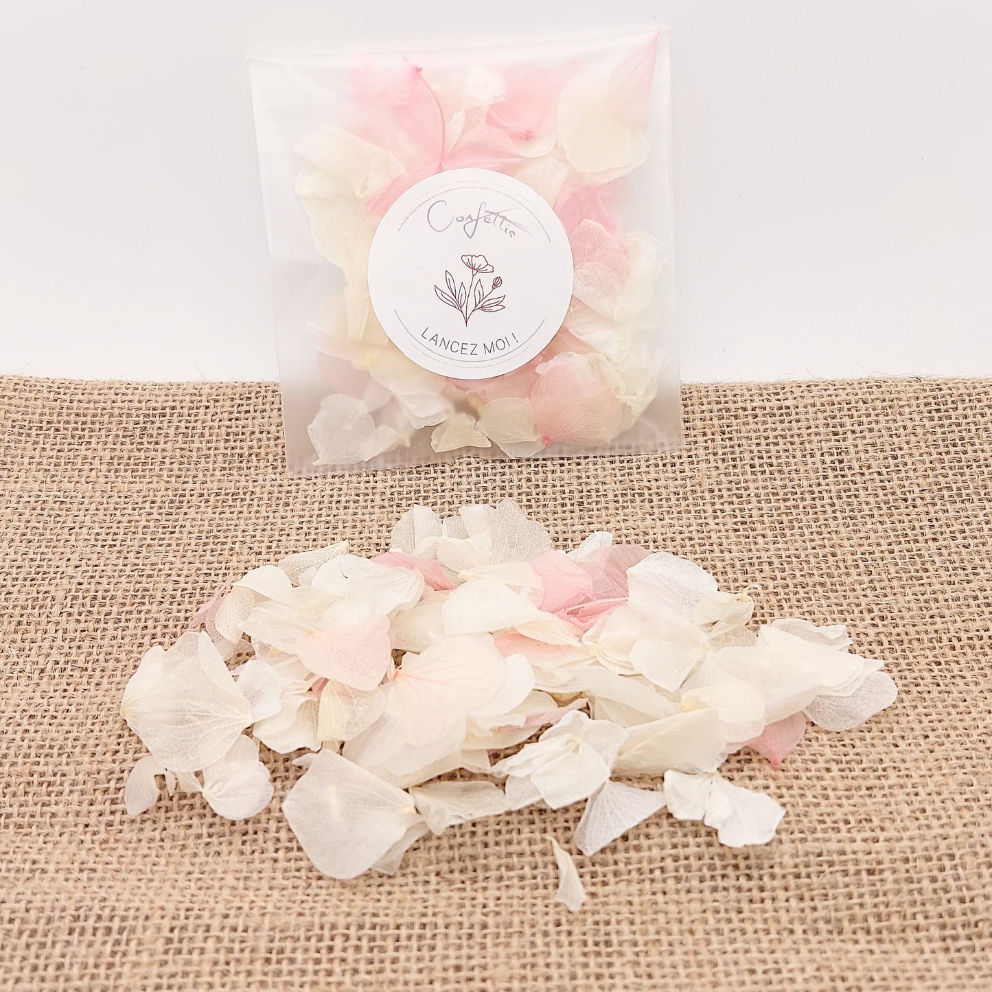 Sachet Pétales d'hortensia séché - Confettis de Mariage