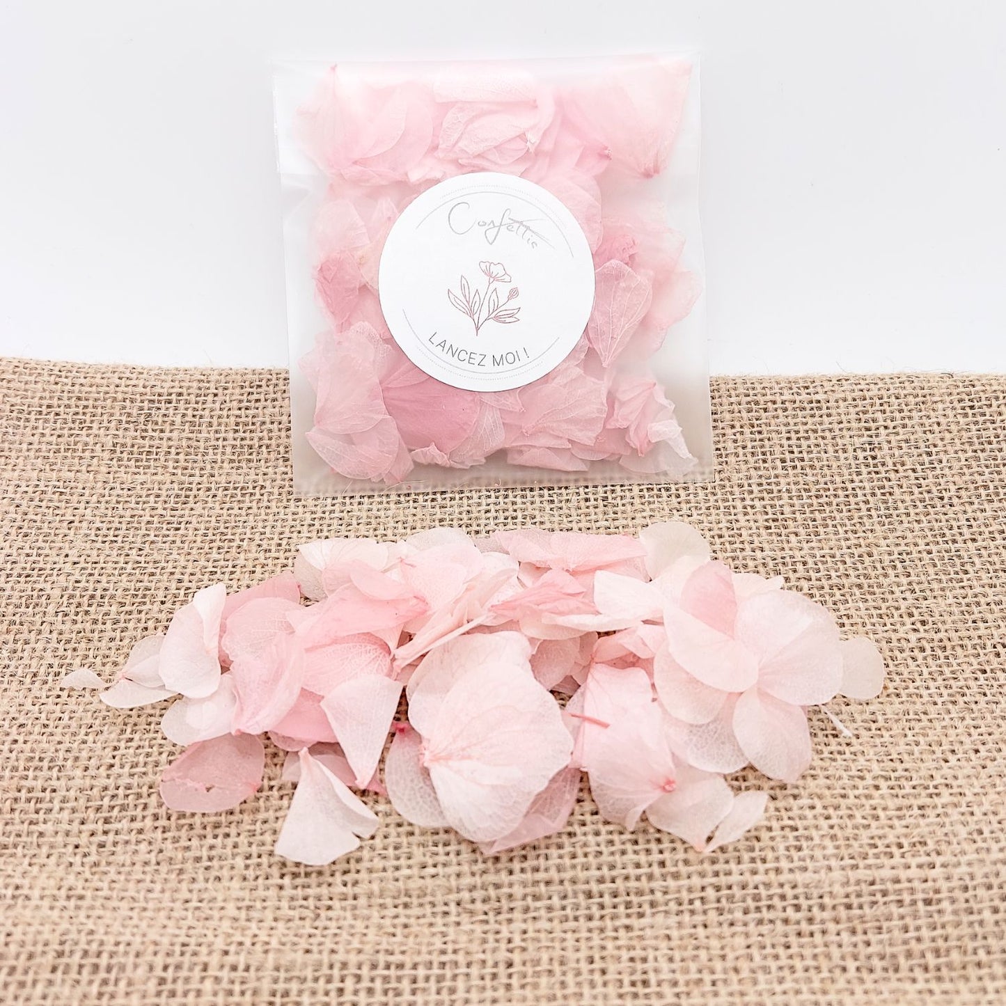 Sachet Pétales d'hortensia séché - Confettis de Mariage
