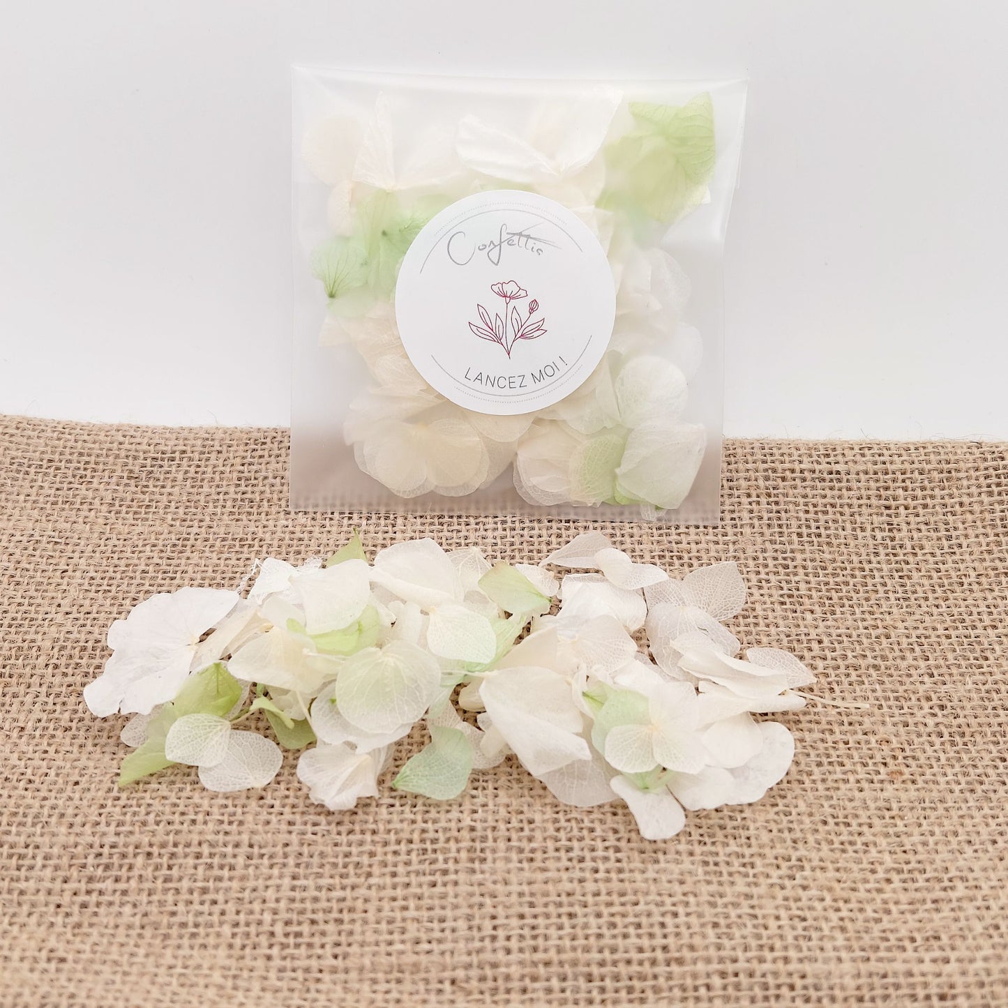 Sachet Pétales d'hortensia séché - Confettis de Mariage