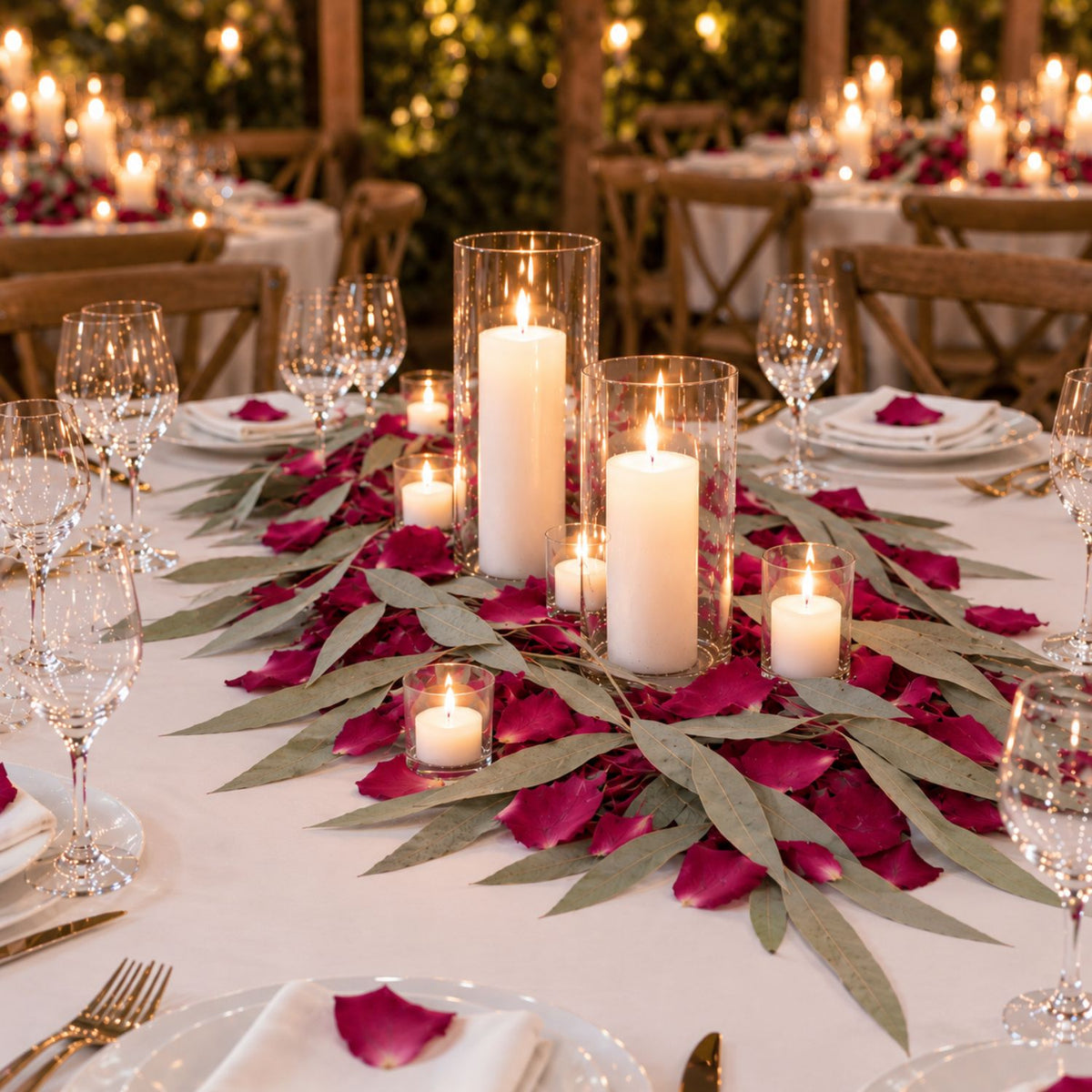 Rose et Eucalyptus séchés - Décoration de Table