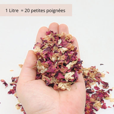 Confettis de mariage en pétales naturels de fleurs séchées