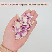 Tendresse - Confettis de Fleurs Séchées Mariage rose et blanc