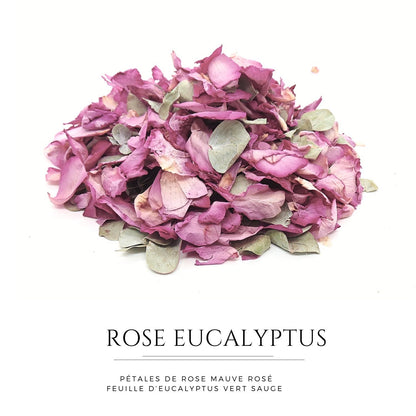 Rose Eucalyptus - Pétales de roses mauve Eucalyptus