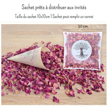 Sachet confettis fleurs séchées mariage