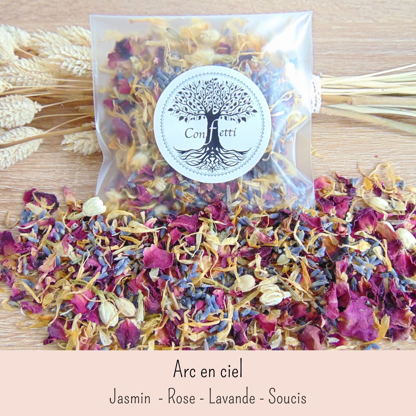 Sachet Confettis Mariage Fleurs séchées