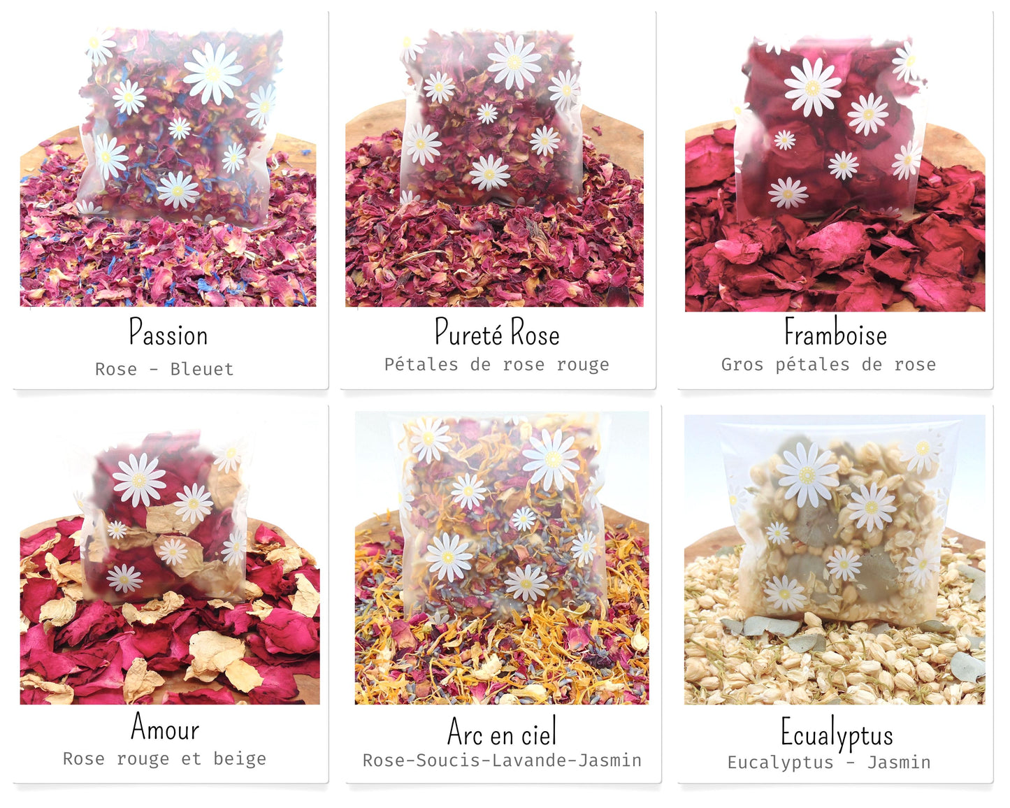 Sachet Marguerite Confettis Mariage Fleurs séchées