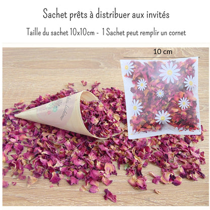 Sachet Marguerite Confettis Mariage Fleurs séchées